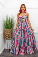 Ruffled Crop Top Maxi Skirt Set-Set-Moda Fina Boutique