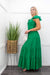 Ruffled Off Shoulder Maxi Dress Green-Maxi Dress-Moda Fina Boutique