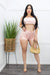 Satin Crop Top Short Set L Pink-Set-Moda Fina Boutique