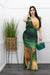 Satin Deep V Slit Maxi Dress Green-Maxi Dress-Moda Fina Boutique