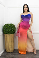 Satin Open Back Front Slit Maxi Dress-Maxi Dress-Moda Fina Boutique