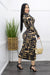 Satin Print Long Sleeve Midi Dress-Midi Dress-Moda Fina Boutique
