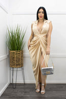 Satin Side Cut Slit Sleeveless Maxi Dress Nude-Maxi Dress-Moda Fina Boutique