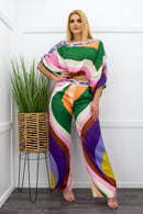 Satin Top With Matching Pants Set-Set-Moda Fina Boutique