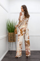 Satin Two Pieces Blazer Pant Set-Set-Moda Fina Boutique