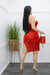 Sequins Slit Red Mini Dress-Mini Dress-Moda Fina Boutique