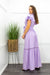 Short Sleeve Ruffled Belted Maxi Dress-Maxi Dress-Moda Fina Boutique