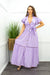 Short Sleeve Ruffled Belted Maxi Dress-Maxi Dress-Moda Fina Boutique