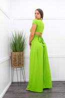 Short Sleeve Tie Back Top Pant Set-Set-Moda Fina Boutique