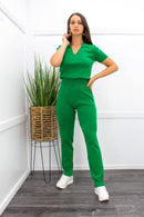 Short Sleeve Top With Matching Pant Set-Set-Moda Fina Boutique