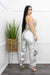 Sliver Metallic Cargo Pants-Bottom-Moda Fina Boutique