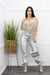 Sliver Metallic Cargo Pants-Bottom-Moda Fina Boutique