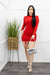 Strappy Long Sleeve Mini Dress Red-Mini Dress-Moda Fina Boutique