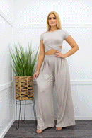 Tie Back Short Sleeve Top Pant Set-Set-Moda Fina Boutique