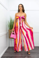 Tie Front Crop Top Wide Leg Pant Set-Set-Moda Fina Boutique