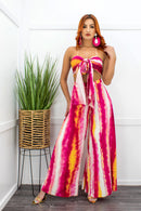 Tie Front Crop Top Wide Leg Pant Set-Set-Moda Fina Boutique