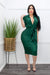 Tie Front Short Sleeve Midi Dress Green-Midi Dress-Moda Fina Boutique