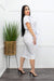 Tie Front Short Sleeve White Midi Dress-Midi Dress-Moda Fina Boutique