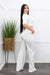 Two Pieces Top Pant Set White-Set-Moda Fina Boutique