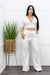 Two Pieces Top Pant Set White-Set-Moda Fina Boutique