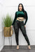 Velvet Crop Top Pant Set Green-Set-Moda Fina Boutique