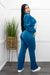 Velvet Top Pant Set Blue-Set-Moda Fina Boutique