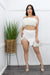 White Feather Top w Rhinestone skirt Set-Set-Moda Fina Boutique