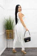 White Fringe Bandage Top Pant Set-Set-Moda Fina Boutique