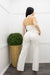 White Linen Tie Back Top Pant Set-Set-Moda Fina Boutique