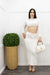 White Long Sleeve Crop Top Maxi Skirt Set-Set-Moda Fina Boutique