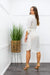 White Long Sleeve Lenin Belted Midi Dress-Midi Dress-Moda Fina Boutique