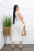 White Short Sleeve Mash Midi Dress-Midi Dress-Moda Fina Boutique