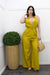 Yellow Open Back Belted Jumpsuit-Jumpsuit-Moda Fina Boutique