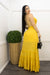 Yellow Open Back Ruffled Maxi Dress-Maxi Dress-Moda Fina Boutique