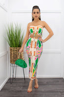 Alaia Tie Crop Top Slit Green Maxi Skirt Set-Set-Moda Fina Boutique