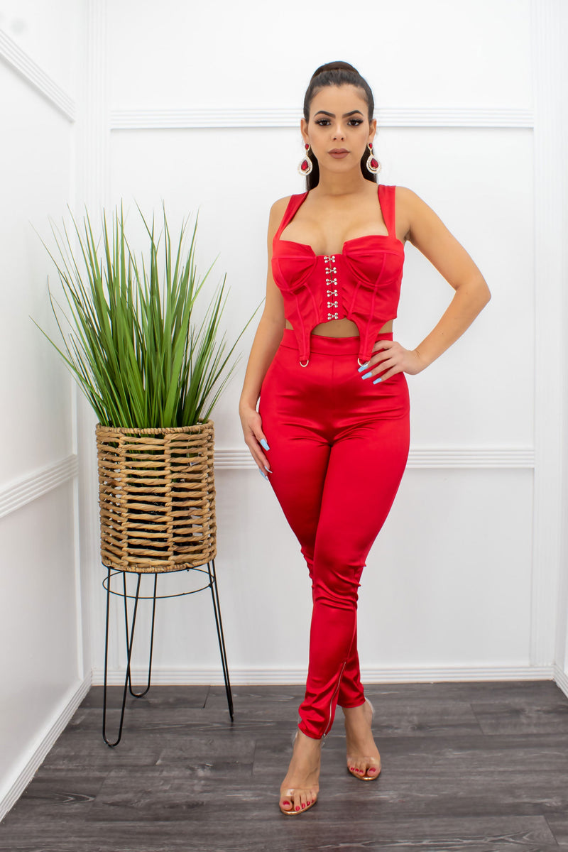 Avery Crop Top Pant Red Set-Set-Moda Fina Boutique