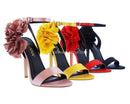 Bada Ankle Strap Side Flower Open Toe High Heel-Shoes-Moda Fina Boutique