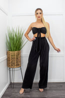 Black Crop Top Pant Set-Set-Moda Fina Boutique