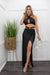 Black Crop Top Slit Maxi Skirt Set-Set-Moda Fina Boutique