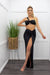 Black Three Piece Bra Maxi Skirt Set-Set-Moda Fina Boutique