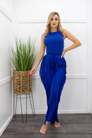 Blue Body Fringe Pant Set-Set-Moda Fina Boutique