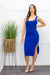 Blue Bodycon Sleeveless Midi Dress-Midi Dress-Moda Fina Boutique
