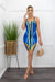 Blue Embellished Sleeveless Bandage Mini Dress-Mini Dress-Moda Fina Boutique