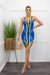 Blue Embellished Sleeveless Bandage Mini Dress-Mini Dress-Moda Fina Boutique