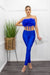 Blue Feather Tube Jumpsuit-Jumpsuit-Moda Fina Boutique