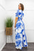 Blue Tie Front Crop Top Wide Leg Pant Set-Set-Moda Fina Boutique