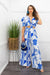 Blue Tie Front Crop Top Wide Leg Pant Set-Set-Moda Fina Boutique