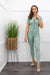 Bodycon Short Sleeve Green Skinny Jumpsuit-Jumpsuit-Moda Fina Boutique
