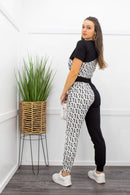 Casual Short Sleeve Top w Matching Pant Set-Set-Moda Fina Boutique