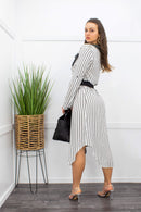 Chiffon Long Sleeve Midi Dress-Midi Dress-Moda Fina Boutique